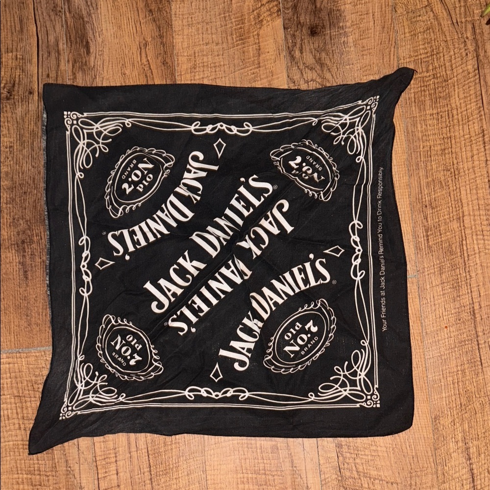 Vintage Jack Daniels Black and White Bandana